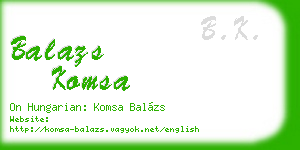 balazs komsa business card